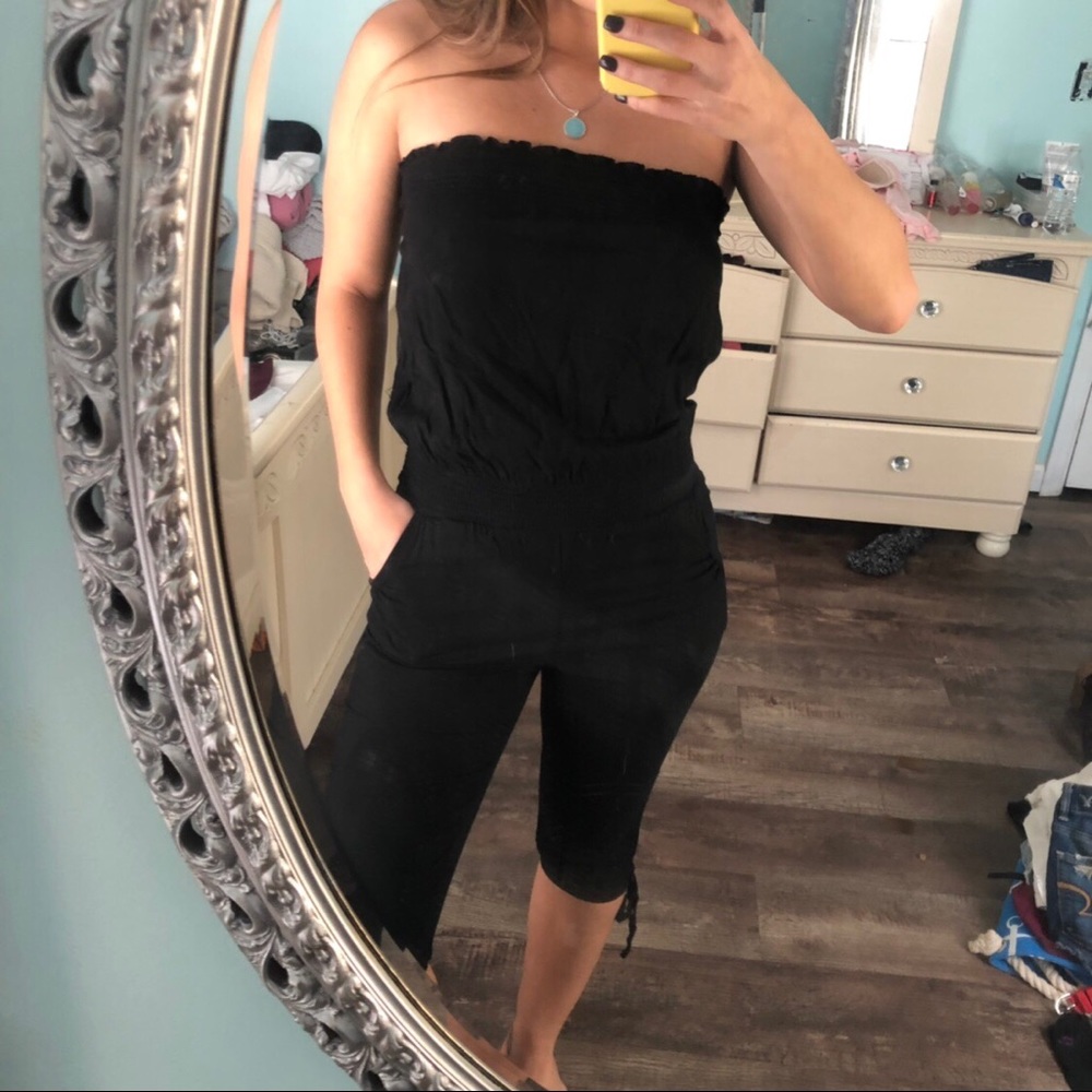 Black Strapless Jumpsuit